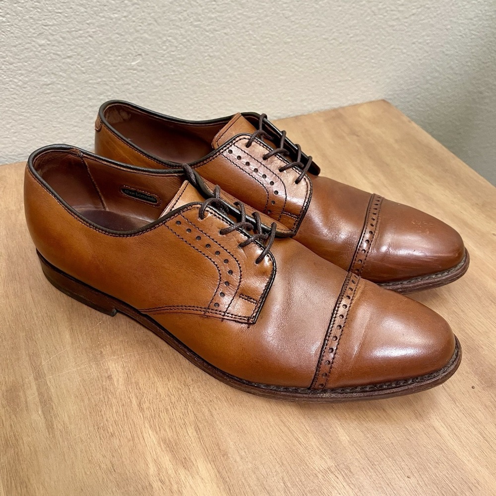 Allen Edmonds Clifton Brown‎ Leather Dress Shoes Lace Up Cap Toe Size 10